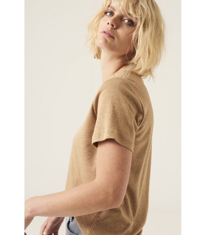 Garcia Jeans women's T-shirt with a V neckline (G10005-1145-TANNIN-BEIGE)