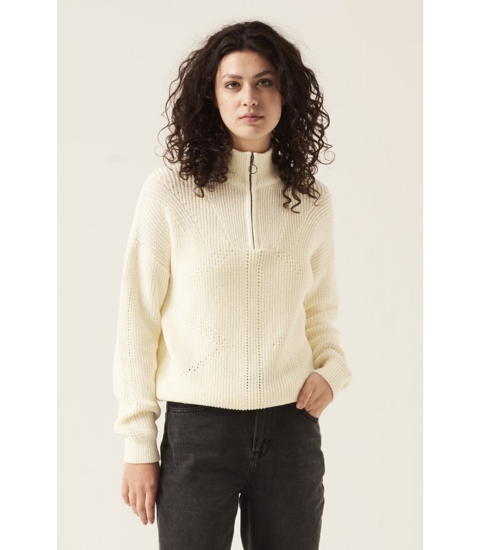 Women's sweater with quarter zip Garcia Jeans (H10240-6588-VANILLA-ICE)