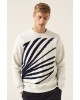 Men's sweatshirt with a round neckline Garcia Jeans (H11266-625-WHITE-MELEE)