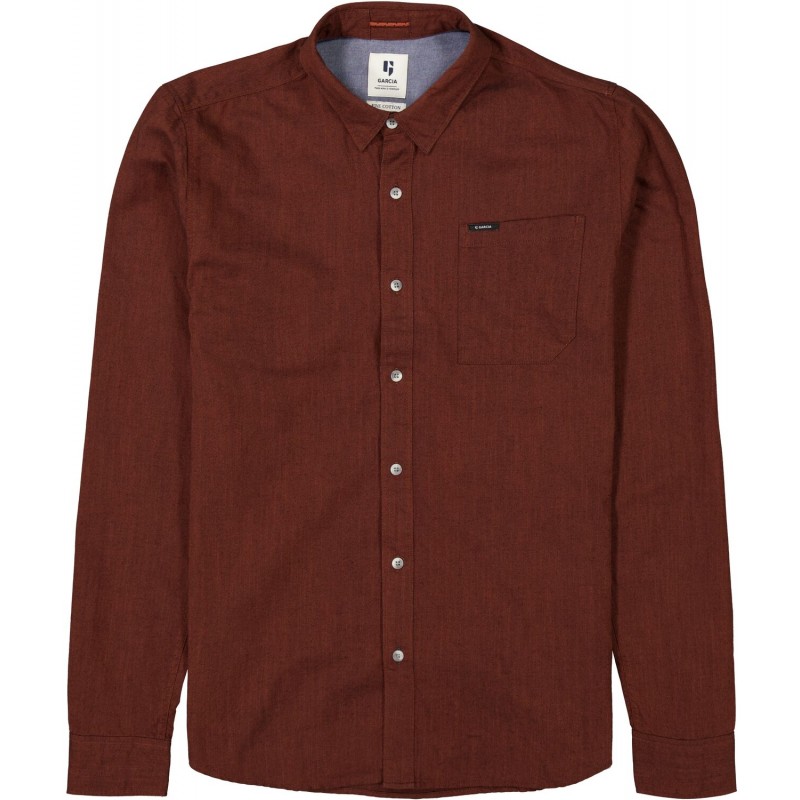 Men's long-sleeved shirt Garcia Jeans (H11284-3524-SUNBURN-BROWN)
