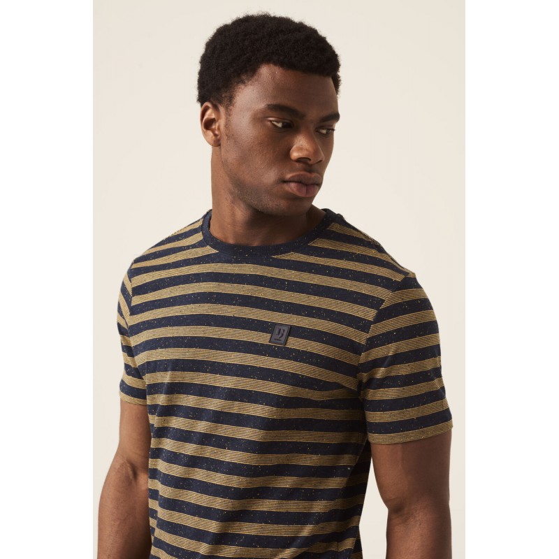 Men's striped T-shirt with a round neckline Garcia Jeans (I11003-292-DARK-MOON-BLUE)