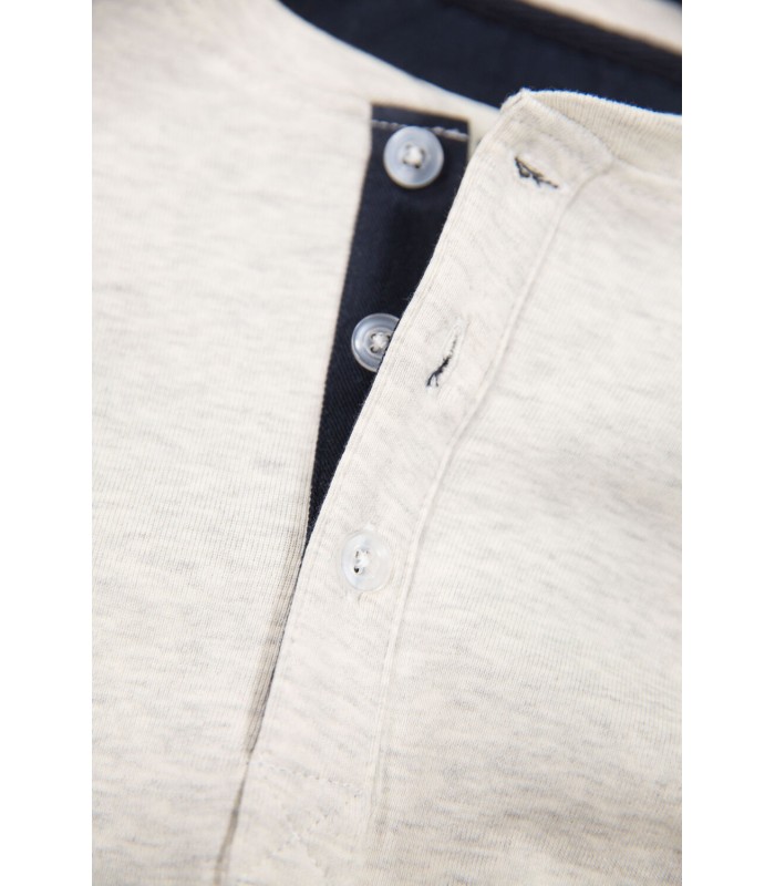 T-shirt ανδρικό μακρυμάνικο με κουμπάκια Garcia Jeans (I11017-1855-CREAM-MELEE)