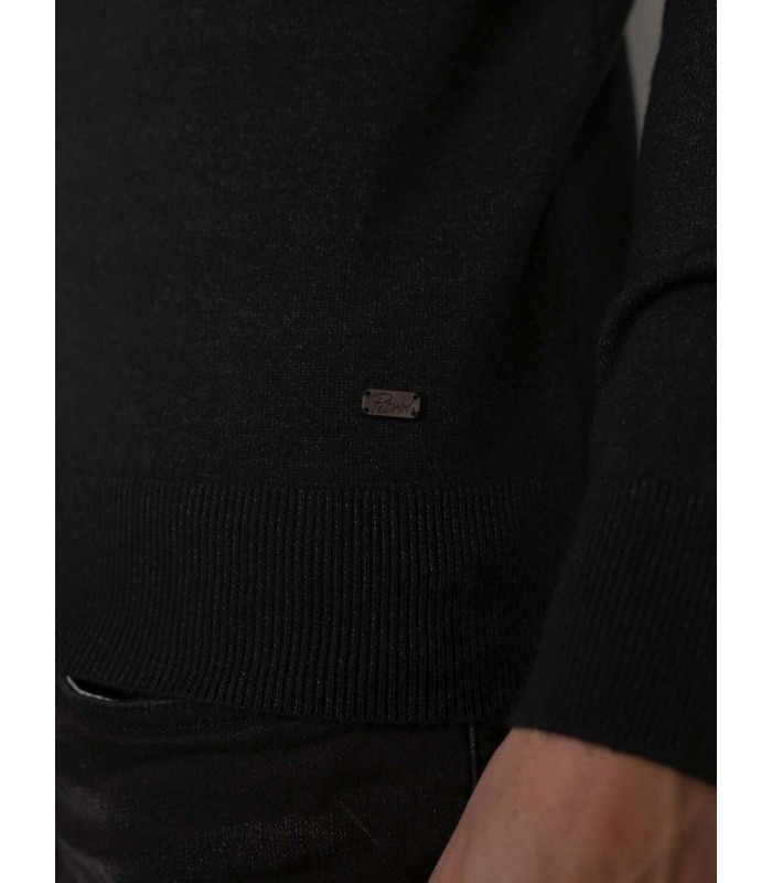 Men's pullover with a round neckline and a zip Petrol Industries (M-3010-KWC268-9999-BLACK)
