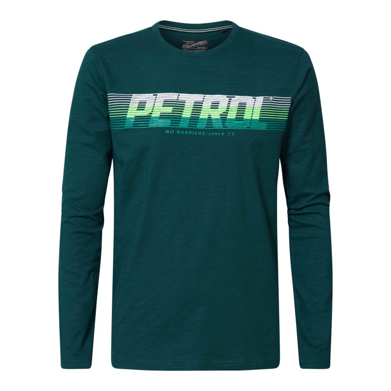 Petrol Industries men's long sleeve T-shirt with round neckline (M-3010-TLR604-6087-WILD-GREEN)