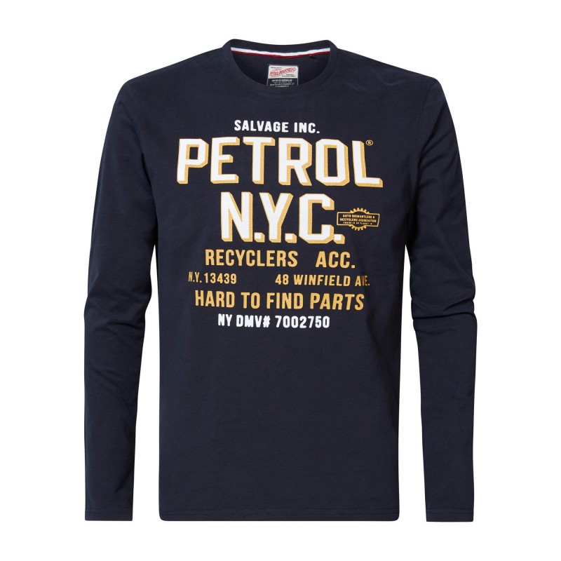 Petrol Industries men's long sleeve T-shirt with round neckline (M-3010-TLR605-5110-DARK-NAVY)