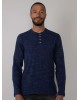 Petrol Industries men's long sleeve T-shirt with round neckline and button closure (M-3010-TLR639-5147-DARK-PETROL-BLUE)