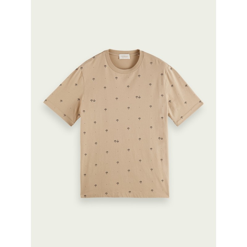 Men's T-shirt with a round neckline Scotch & Soda (163962-0220-COMBO-D-BEIGE)