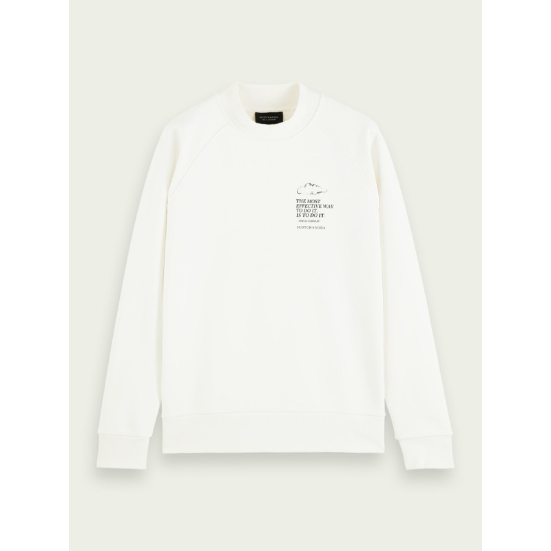 Men's sweatshirt with a round neckline Scotch & Soda (164107-0001-OFF-WHITE)