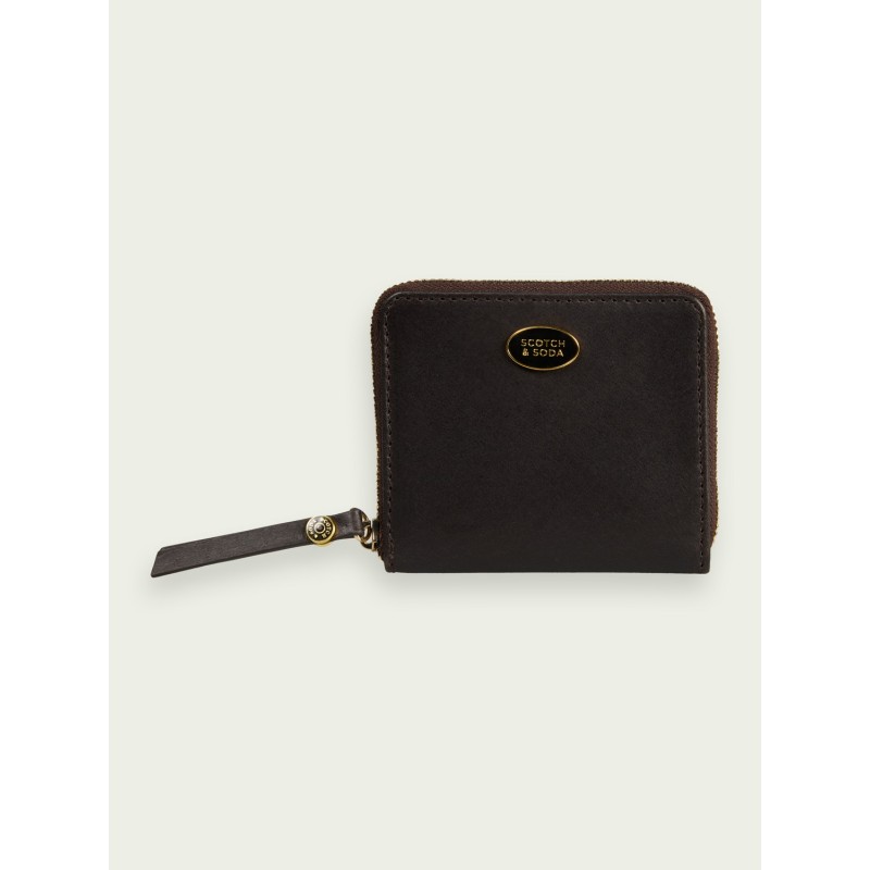Unisex leather zip wallet Scotch & Soda (164185-0119-WALNUT-BROWN)