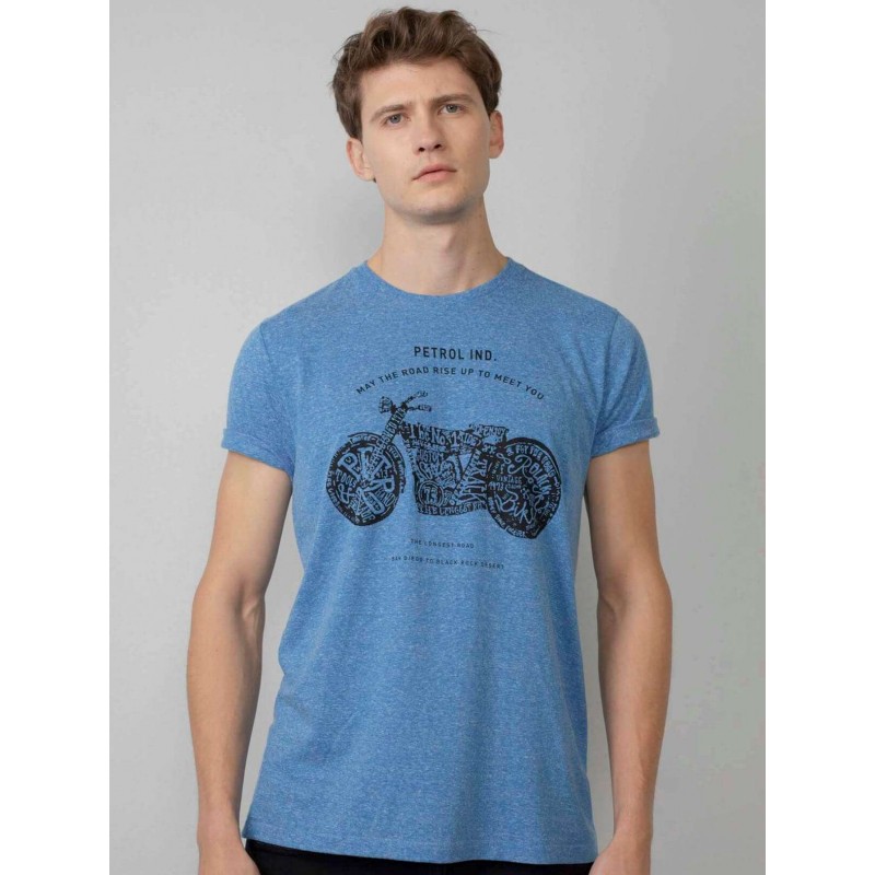 Petrol Industries men's T-shirt with round neckline (M-1010-TSR649-5128-AZURE-BLUE)