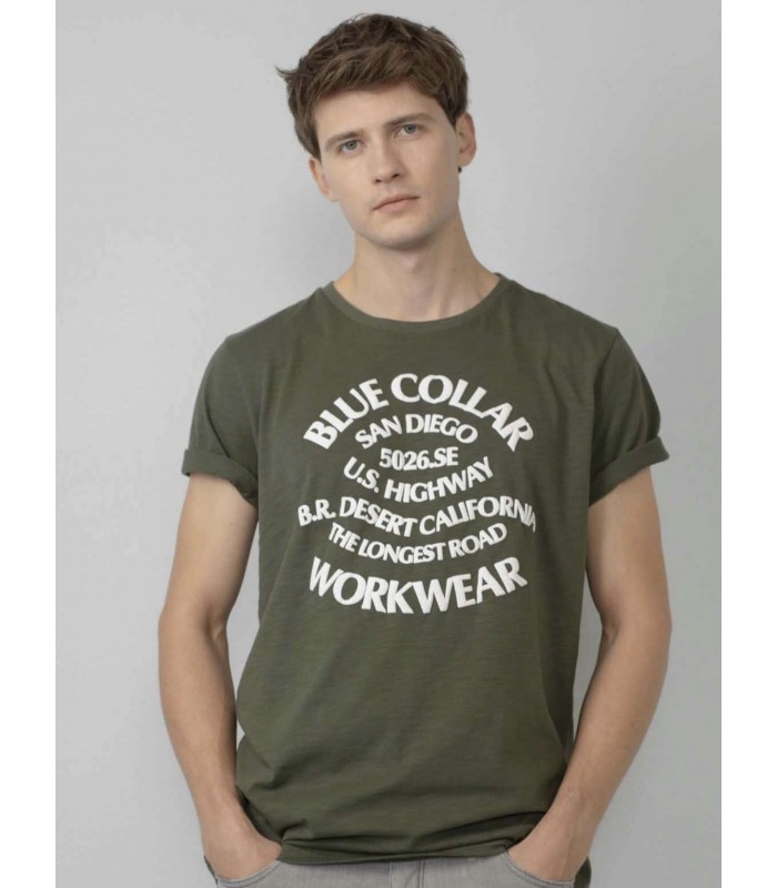 T-shirt ανδρικό με στρογγυλή λαιμόκοψη Petrol Industries (M-1010-TSR685-DARK-ARMY-6093)