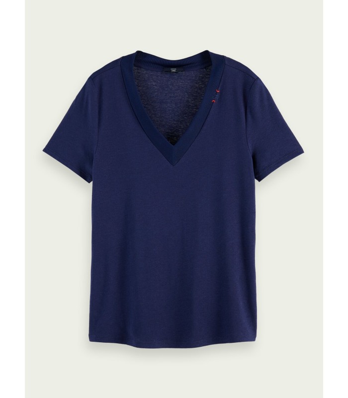 Scotch & Soda women's T-shirt with V neckline (159949-0004-NAVY)