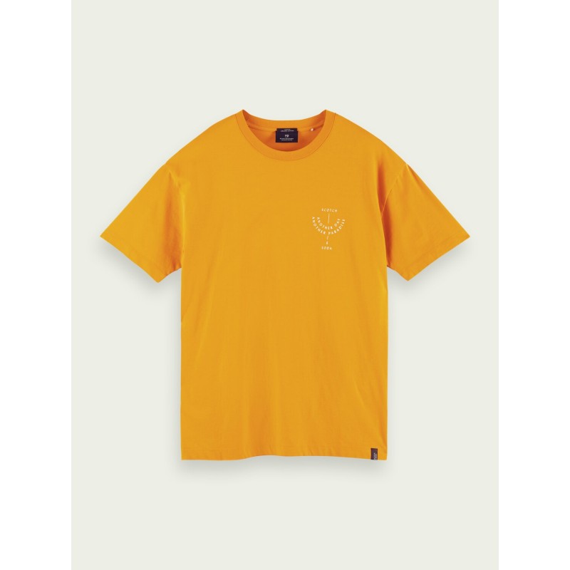 Scotch & Soda men's T-shirt with round neckline (160848-0041-RUST-YELLOW)
