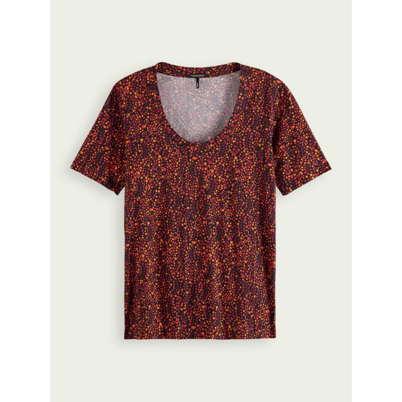Scotch & Soda women's T-shirt with loose neckline (161698-COMBO-D-MULTICOLOUR)