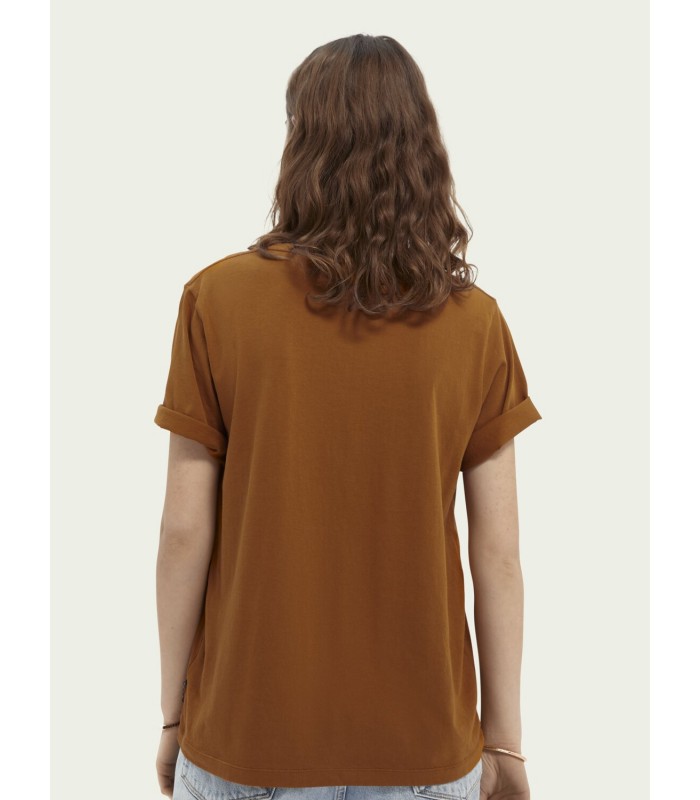T-shirt γυναικείο με στρογγυλή λαιμόκοψη Scotch & Soda (161701-0634-SPICE-BROWN)