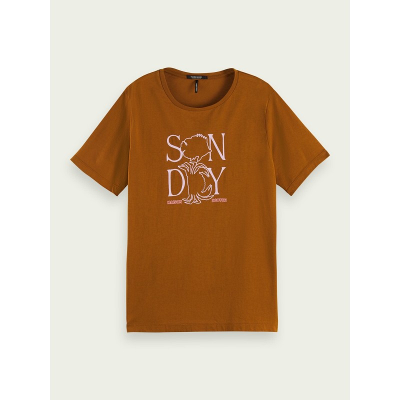 Scotch & Soda women's T-shirt with round neckline (161701-0634-SPICE-BROWN)