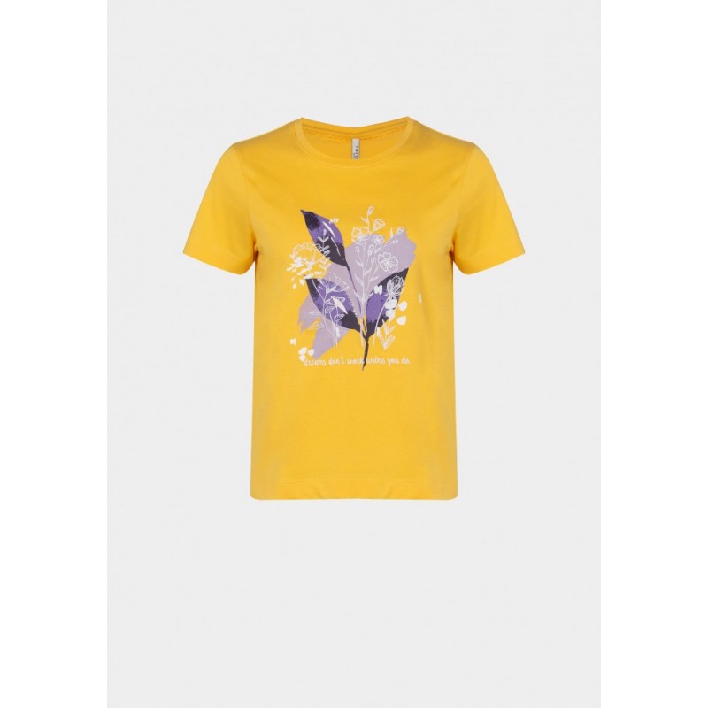 Tiffosi women's T-shirt with round neckline (10039607-WARHOL-YELLOW)