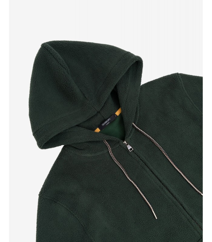 Gianni Lupo men's hooded fleece cardigan with zip (GL2001F-GREEN)