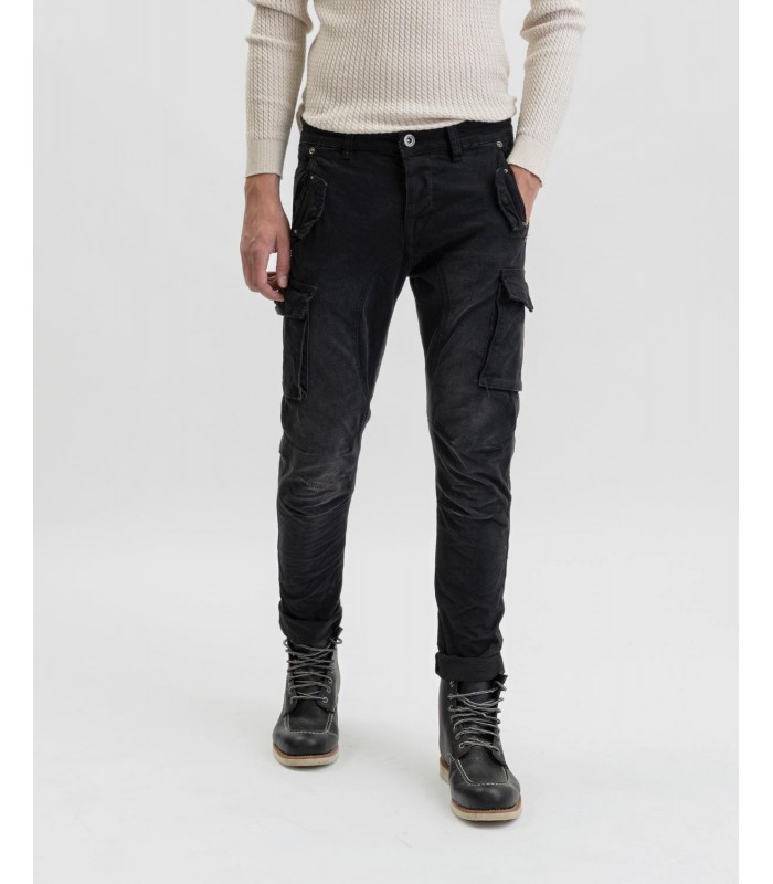 Men's slim fit cargo trousers Gianni Lupo (GL2363J-BLACK)