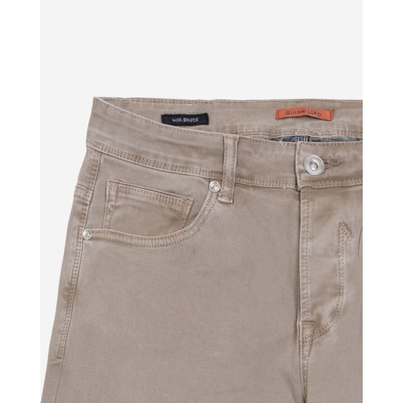 Men's slim fit jeans Gianni Lupo (GL6056Q-CAMEL-BEIGE)