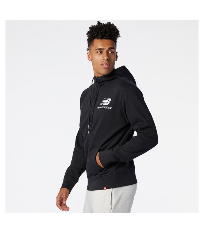 New Balance men's hooded sweatshirt with zip (MJ03558-BK-BLACK)