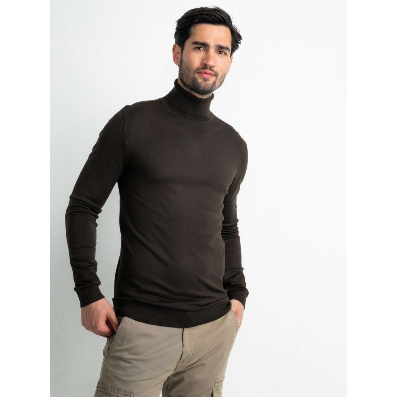 Men's pullover with a turtl neck Petrol Industries (M-3020-KWC002-7116-DESERT-PALM-GREEN)