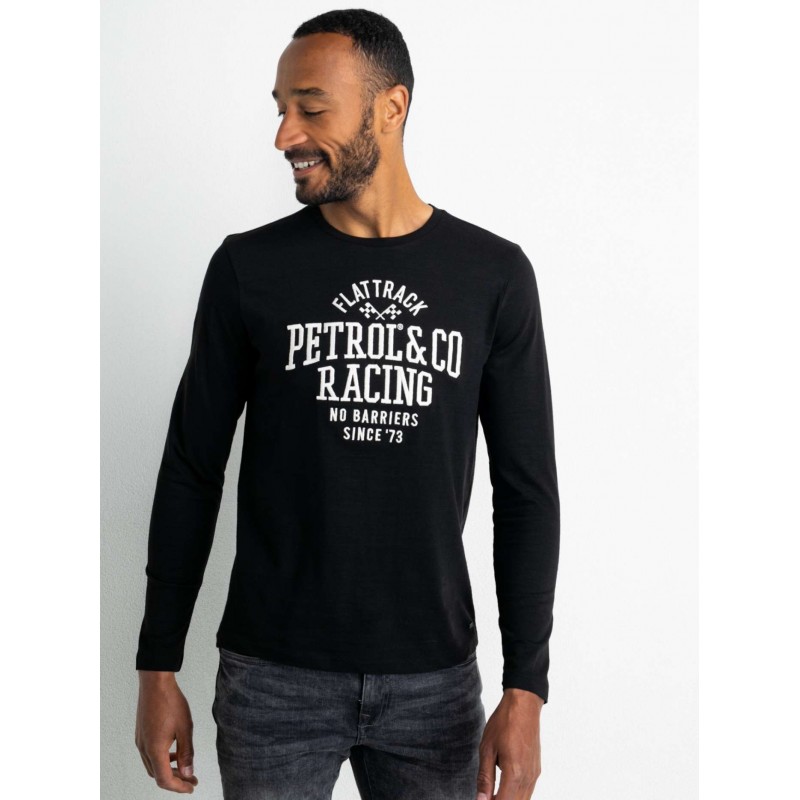 Petrol Industries men's long sleeve T-shirt with round neckline (M-3020-TLR651-9999-BLACK)