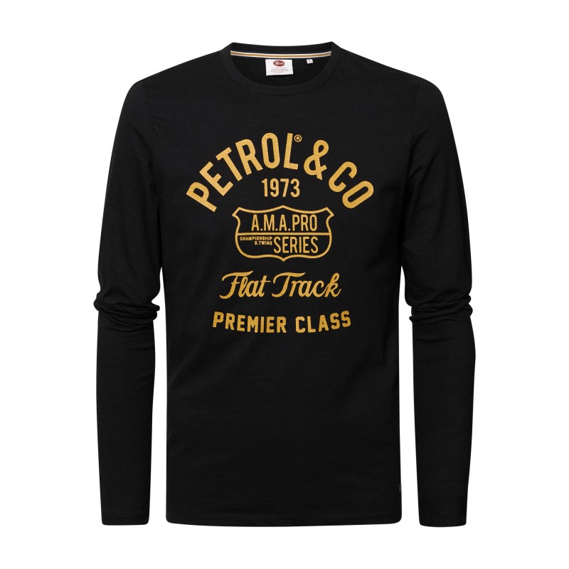 Petrol Industries men's long sleeve T-shirt with round neckline (M-3020-TLR656-9999-BLACK)