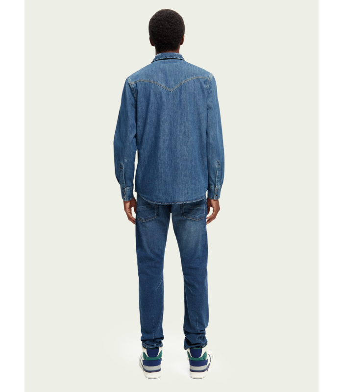 Men's long-sleeved denim shirt Scotch & Soda (167249-0089-INDIGO-BLUE)