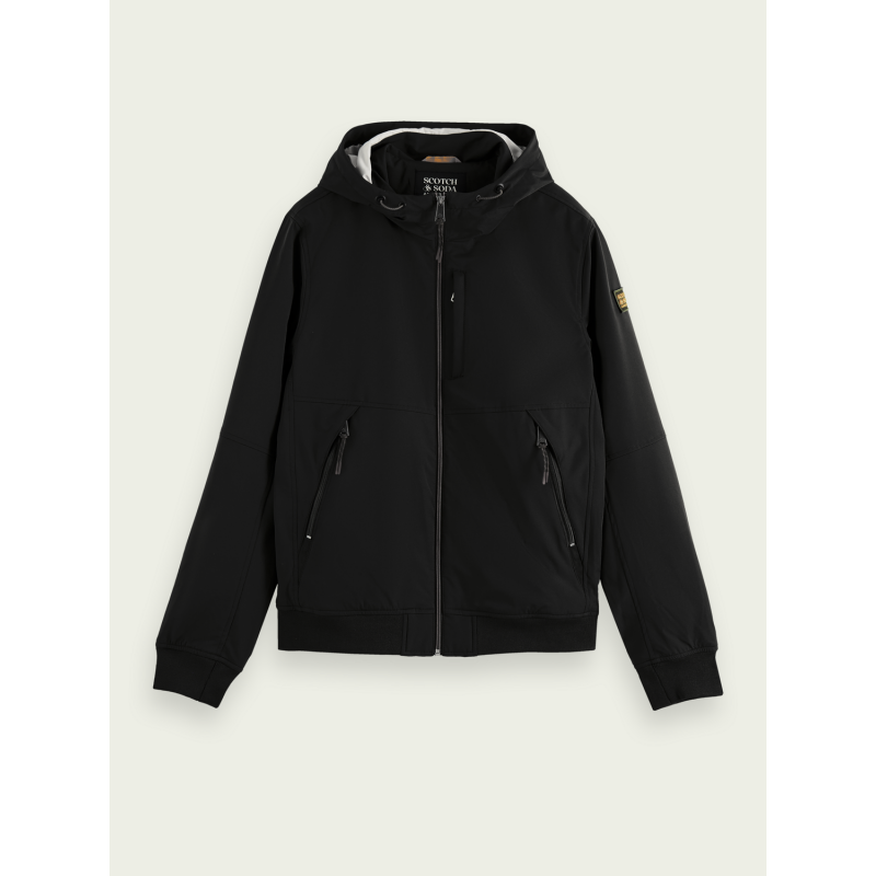 Men's hooded soft-shell jacket Scotch & Soda (167305-0008-BLACK)