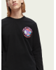 Men's long-sleeved T-shirt with a round neckline Scotch & Soda (167324-0008-BLACK)