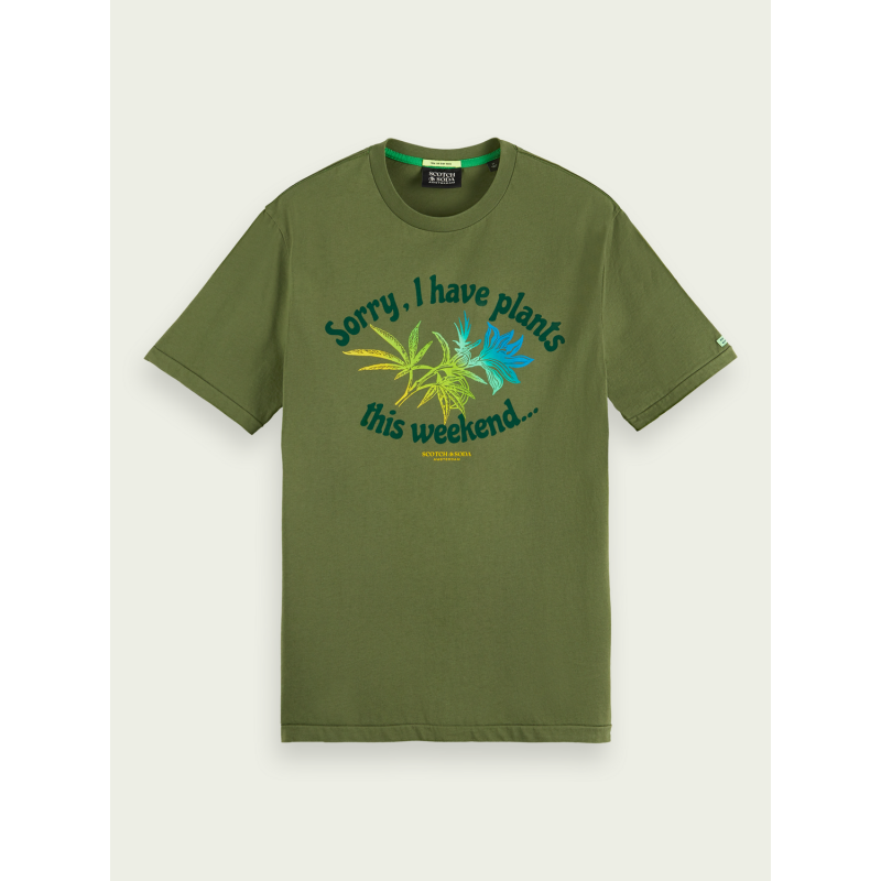 Men's T-shirt with a round neckline Scotch & Soda (169209-0115-ARMY-GREEN)