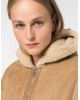 Tiffosi women's mouton coat with hood (10045167-BERBERE-209-BEIGE)