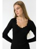 Women's rib midi dress Tiffosi (10050201-ELVIRA-000-BLACK)