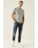 Men's T-shirt with a round neckline Garcia Jeans (N21203-292-DARK-MOON-BLUE)