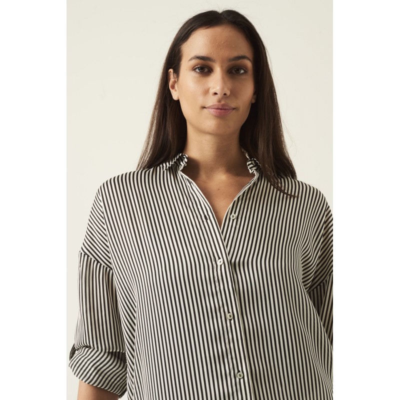 Garcia Jeans women's long-sleeve striped shirt (O20037-62-ANTRACITE)