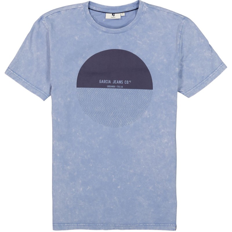 Men's T-shirt with a round neckline Garcia Jeans (O21010-193-LAKE-BLUE)