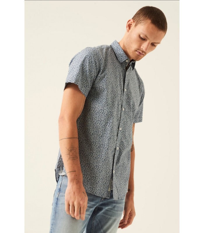 Men's short-sleeved shirt Garcia Jeans (O21083-193-LAKE-BLUE)