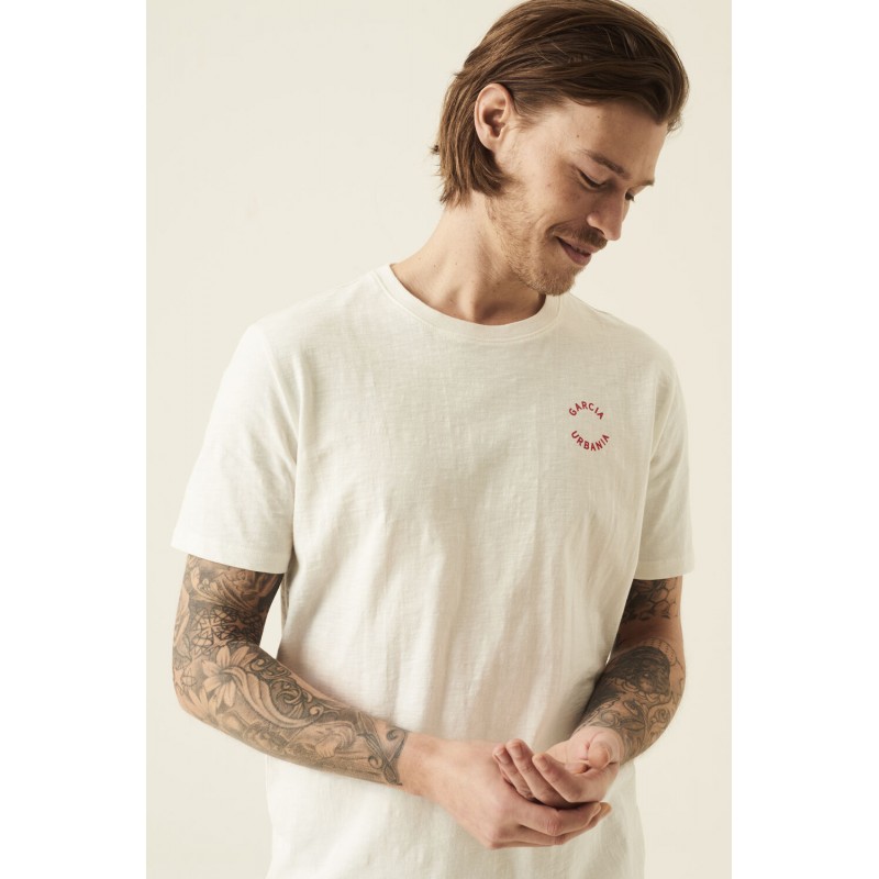 Men's T-shirt with a round neckline Garcia Jeans (P21209-50-WHITE)
