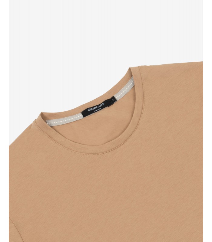 T-shirt ανδρικό oversized με στρογγυλή λαιμόκοψη Gianni Lupo (GL087Q-CAMEL)