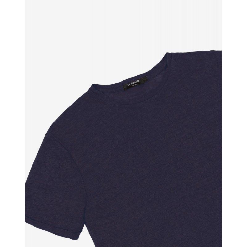 Men's oversized T-shirt with a round neckline Gianni Lupo (GL087Q-DEEP-BLUE)