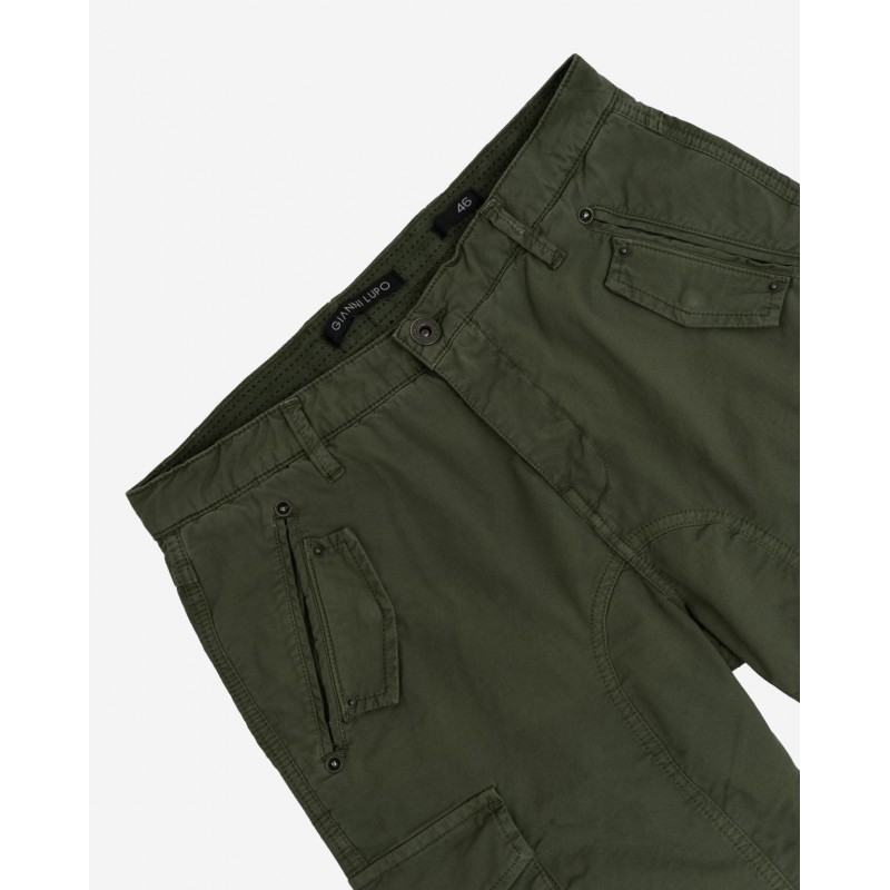 Men's slim fit cargo trousers Gianni Lupo (GL2363P-MILITARY)