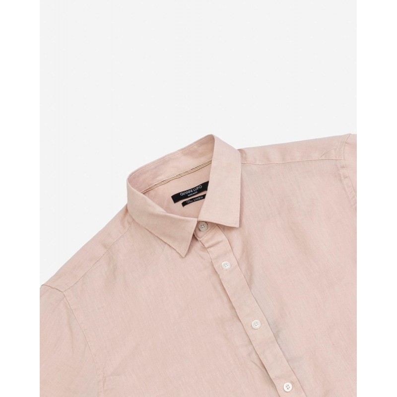 Men's long-sleeve linen shirt Gianni Lupo (GL7619S-PINK)