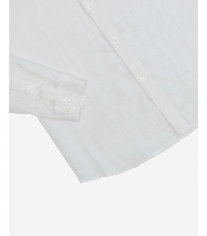 Πουκάμισο ανδρικό μακρυμάνικο λινό με μάο γιακά Gianni Lupo (GL7620S-WHITE)