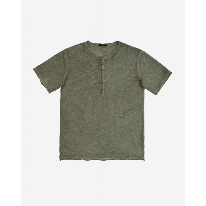 T-shirt ανδρικό με κουμπάκια Gianni Lupo (LT19231-MILITARY-GREEN)