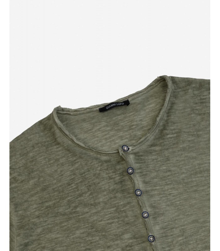 Men's button down T-shirt Gianni Lupo (LT19231-MILITARY-GREEN)