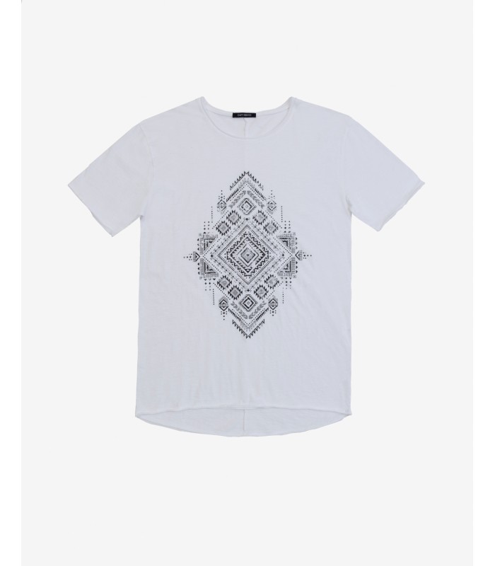 T-shirt ανδρικό με χαλαρή λαιμόκοψη Gianni Lupo (MP107303-WHITE)