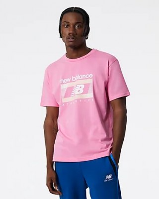 Men's T-shirt with a round neckline New Balance (MT21502-VPK-VIBRANT-PINK)