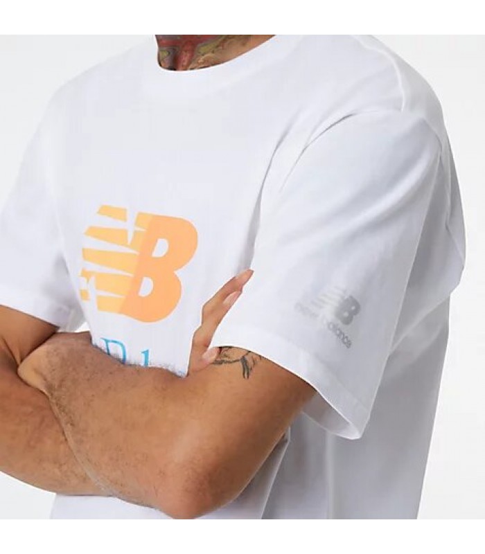 Men's T-shirt with a round neckline New Balance (MT21529-WT-WHITE)