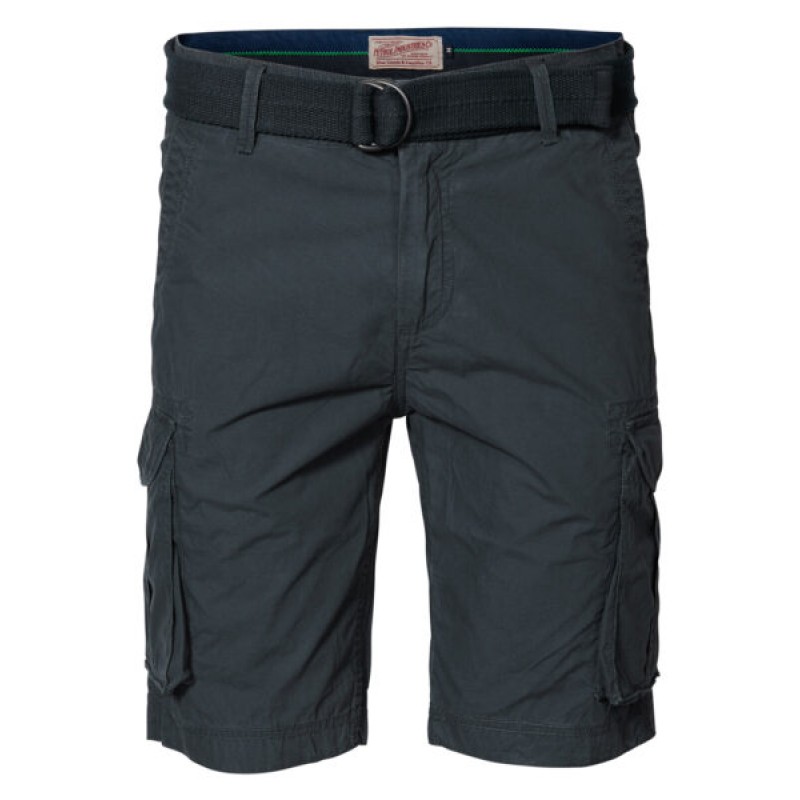 Petrol Industries men's cargo shorts with zipper and belt (M-1020-SHO500-9073-RAVEN-GREY)